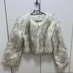 ホワイト系 毛皮・ファーコート Mサイズ