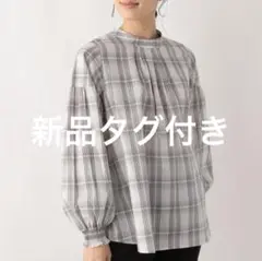 GLOBAL WORK お手入れらくらく袖ボリューム長袖　ブラウス