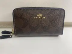 【極美品】COACH ダブルジッパー　コインケース　カードケース　シグネチャー