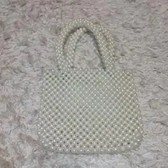 パール風ビーズ装飾パーティーバッグ