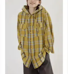 新品 ロデオクラウンズワイドボウル 【UNISEX】フードチェックシャツ