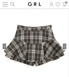GRL グレイル チェック柄フリルスカートパンツ[ks006]