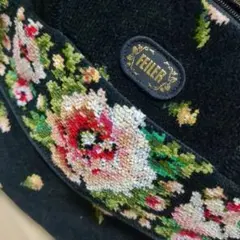 FELLER フラワー刺繍 ハンドバッグ