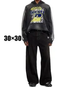 人気　diesel d-rise 09j96 ブラックデニム　30×30 ワイド