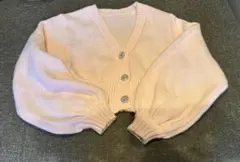 GRL ニットカーディガン ピンク　フリーサイズ ビジューボタン