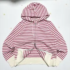 00's old uniqlo ボーダー ダブルジップパーカー ピンク 短丈