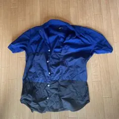 HARE 半袖シャツ M ネイビー/ブラック