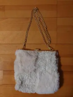 FURFUR　ファーファー　ショルダーバック　ファー　ブロック　がま口バック