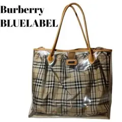 Burberry BLUE LABEL チェック柄 クリアビニール トートバッグ