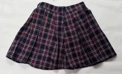 pom ponette チェック柄　台形型　プリーツスカート