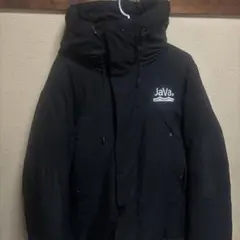 JaVa. フード付き黒ダウンジャケット