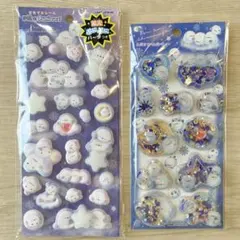 シマエナガ 蓄光ぷにぷにシール スパンコールパーティー