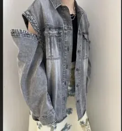 6 ROKU timemachine crushed denim vest - メルカリ