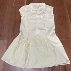 NEXT イエローチェック 半袖ワンピース