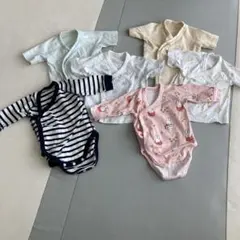 ユニクロ　短肌着50-60 長袖ボディースーツ60 ６点まとめ売り