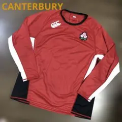 ラグビー日本代表　プラクティス　シャツ　長袖　レッド　カンタベリー製