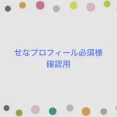 せなプロフィール必須様 確認用