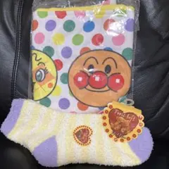 アンパンマン　フード付きタオル カラフルなソックス 23-25cm