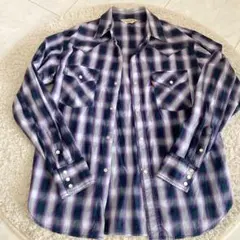 美品✨Levi's Red Tabチェック柄ウエスタンシャツ Lサイズ パープル
