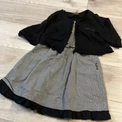 コムサイズム　ギンガムチェック　ワンピース　ボレロ　2点セット　フォーマル