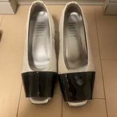 fitfit フィットフィット　レース　エナメル　オープントゥ　パンプス