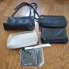 レザー風ショルダーバッグとポーチ　セット