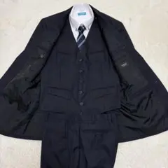 美品✨バーバリーブラックレーベル チェック 3ピース セットアップ ネイビー L