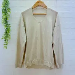 【イッツインターナショナル】 Vネックニット （F） 薄手 長袖 ラメニット