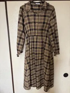 OLIVE des OLIVE チェック柄長袖ワンピース