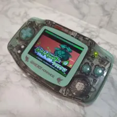 ゲームボーイアドバンス本体 IPS液晶 クリアブラック＆セレブグリーン カスタム