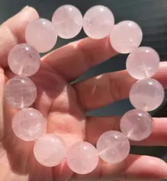 マダガスカル産ピンクパープルローズクォーツ大玉ブレスレット