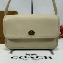 【美品/※箱付き】オールドコーチ 21958901 ショルダーバッグ レザー 白
