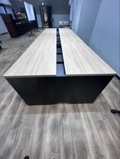 大型 木製オフィスデスク ミーティングテーブル 360×120cm 6〜12人用 