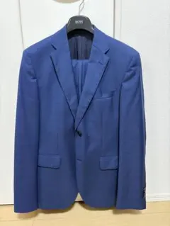 超希少 Super140✨L相当 HUGO BOSS スーツ チェックネイビー - メルカリ