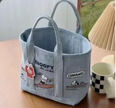 スヌーピー デニム風トートバッグ