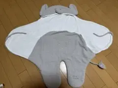 新品 gelato pique ベビー おくるみ アニマル フード付き グレー