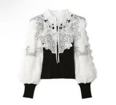 snidel レースカラーニットプルオーバー