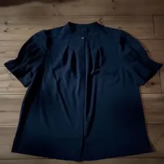 グリーンレーベル　お値下げ✨　フロントボタンブラウス　ネイビー