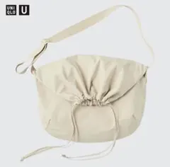 UNIQLO ユニクロユー ドローストリングショルダーバッグ ナチュラル
