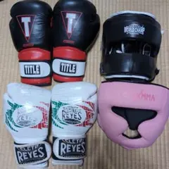 ボクシンググローブreyes,title、ヘッドギア　計４点セット（おまけつき）のサムネイル