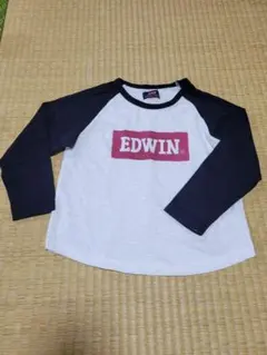 EDWIN 長袖カットソー ホワイト/ブラック☆ロンT