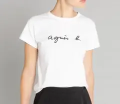 【美品】agnes b. アニエスベー ロゴTシャツ ホワイトのサムネイル