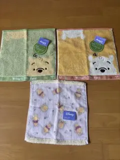 くまのプーさん タオルハンカチ 3枚セット 新品