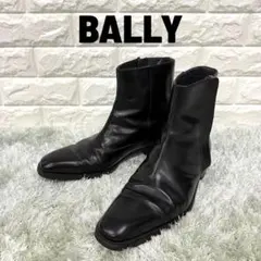 BALLY バリー ブーツ レースアップ ダブルジップ レザー ブラック US7