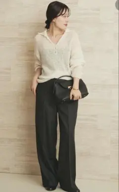 25AWplage Elegant saxony pants グレー36サイズ