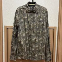 GANESH ガネーシュ　ペイズリー柄長袖シャツ L ゴールド系のサムネイル