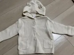 GAP フード付きカーディガン 6-12ヶ月 アイボリー