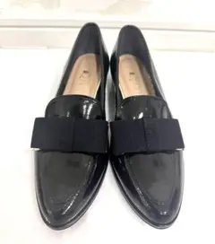 DIANA ブラックリボンローファー オペラ シューズ