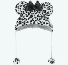 東京ディズニーリゾート ファンキャップ ヒョウ柄 レオパード 白黒 グレー