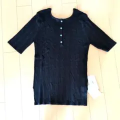 新品タグ付✨ ロンハーマン シルク混ワイドリブチュニック ネイビー S 